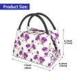 thumbnail image 2 of Yiaed Orchids Flowers Print Lunch box lunch bag Portable Insulated Lunch Box for Women Men Cooler Tote Bag with Front Pocket for Work Picnic Travel, 2 of 6