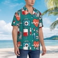 thumbnail image 5 of Haiem Medical Elements Printed Hawaiian Shirt for Men - Men’s Casual Beach Summer Shirts - Stretch Fabric with Modern Fit-Small, 5 of 9