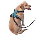 thumbnail image 2 of Fotbe Teal Turquoise Fluid Stripes Pattern Dog Harness, No-Pull Pet Harness with 2 Leash Clips, Adjustable Soft Padded Dog Vest with Easy Control Handle for Large Dogs-Small, 2 of 6
