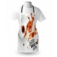 thumbnail image 3 of Coffee Art Apron Drink and Be Inspired Coffee Makes You Faster Quote Espresso Stain, Unisex Kitchen Bib Apron with Adjustable Neck for Cooking Baking Gardening, Burnt Sienna Black White, by Ambesonne, 3 of 3