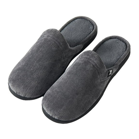 Roxoni Men's Soft Two Tone Memory Foam Indoor Outdoor Clog Warm Scuff Slipper