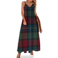thumbnail image 2 of Robe Sans Manches Tartan Écossais Robe Longue Femme Robe Longue Femme Robe d'Été Quotidienne, 2 of 5