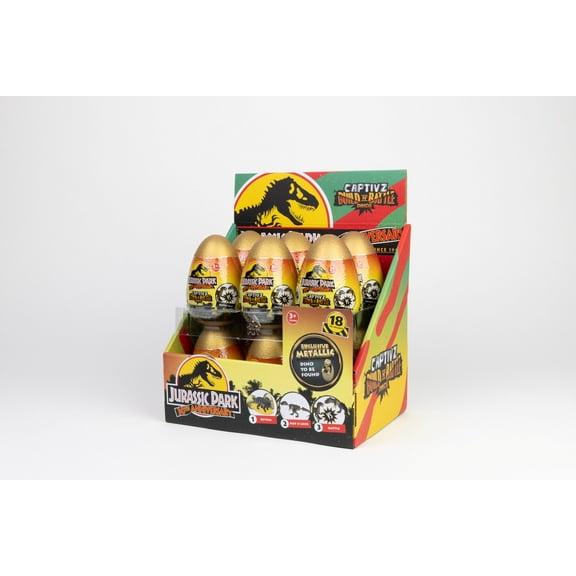 Jurassic Park 30th Anniversary Captivz Dino Slime Egg, Pop N Lock Dinosaur Figure Inside, Collectible, 3  Years