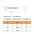 thumbnail image 2 of Uxcell 40Pack M3 x 12mm Tornillos de Cabeza Plana Torx de Acero Inoxidable 304, Compatible con Bit T10, Negro, 2 of 6