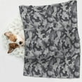 thumbnail image 5 of Dog Blanket Grey Camouflage Print Soft Dog Blankets for Small Medium Dogs Pet Cat Puppy Blanket Mat Cover, 5 of 7