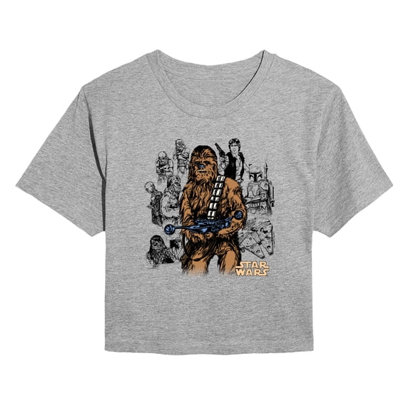 Star Wars - Chewie Lines - Juniors Cropped Graphic T-Shirt