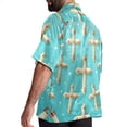 thumbnail image 3 of Easter Cross Men's Short Sleeve Beach Shirts Button Down Poplin Casual Printed Summer Unisex, 3 of 6