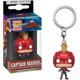 thumbnail image 1 of Funko Pop-llavero de vinilo para niños, muñeco coleccionable de Capitán América, Deadpool, Spiderman, Thanos, Thor, regalo（Captain marvel red，, 1 of 5