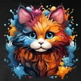 thumbnail image 3 of CafePress - Cute Cat Watercolor Long Sleeve T Shirt - Long Sleeve Dark T-Shirt, 3 of 4