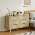 thumbnail image 2 of Modern 6 Drawer Dresser for Bedroom Fluted Chest of Drawers for Closet Oak, 2 of 10