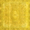 thumbnail image 1 of Ahgly Company Machine Washable Indoor Square Abstract Yellow Modern Area Rugs, 4' Square, 1 of 4