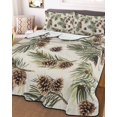 thumbnail image 3 of Quilts Twin XL Size, Sage Green Christmas Soft Comforter Bedding Set for Bed, Rustic Pine Cones Xmas Botanical Lightweight Quilted Bedspread with Pillow Cover(2 Pieces) for All Season, 68x98 Inch, 3 of 6