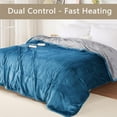 thumbnail image 4 of Towallmark Electric Heated Blanket Throw, 62" x 84" Super Cozy Soft Flannel Heated Throw with 4 Fast Heating Levels & 4 Hours Auto Off, Machine Washable, Home Office Use, Teal, 4 of 7