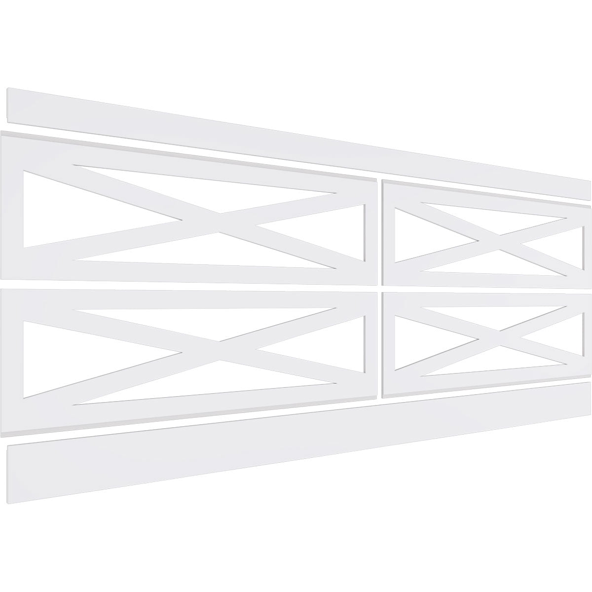Ekena Millwork 36"H x 94 1/2"W Farmhouse Fence PVC Wainscot Paneling Kit