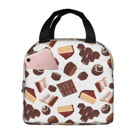 Insulated Lunch Bag for Women Men - Chocolate Dessert Print Leakproof Cooler Lunch Box for Women Men  Lunch Tote Bags for Work School Picnic Travel