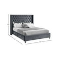 thumbnail image 3 of Meridian Furniture Aiden Velvet Full Bed-Color:Grey Velvet,Style:Contemporary, 3 of 8