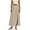 ☪536-Beige, variant on Women's Solid Ice Silk Crinkle Slit Long Midi Skirt - Flowy Maxi Skirt for Everyday Style, Pants for Women