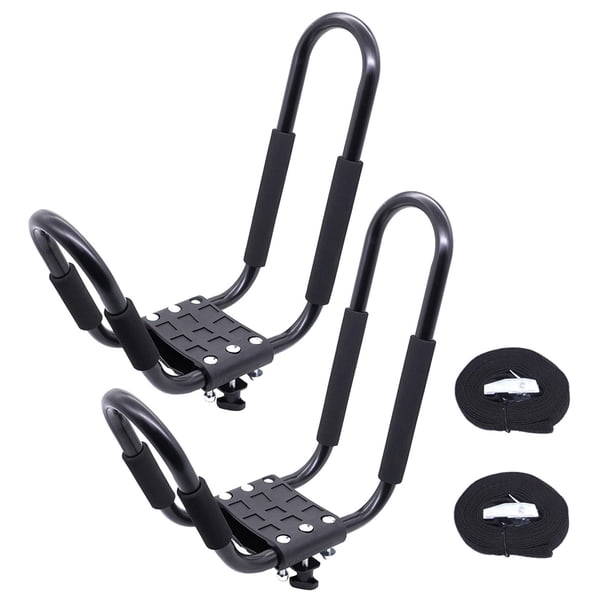 Toystoory Paquete de 2 barras de techo para Kayak, velero, camión, tabla de esquí, soporte para monopatín con cinturones atados, suministros para Deportes acuáticos Toystoory OD023370-00