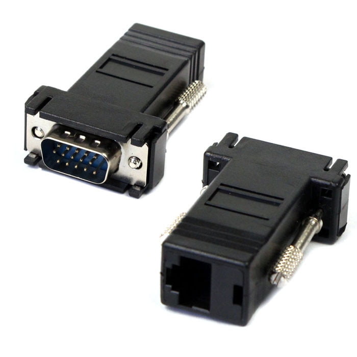 VGA Extender Female To Lan Cat5 Cat5e/6 RJ45 Ethernet Female Converter Adapter 