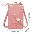 thumbnail image 5 of karymi Embroidered PU Crossbody Sling Bag Purse for Women with Multiple Zippered Compartments Card Slots Phone Pocket Adjustable Strap 7.68x4.33in Gifts for Women, 5 of 5