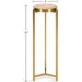 thumbnail image 3 of Aguilar Modern Drink Table, 8 x 8 x 23, Pink and Gold, Genuine Rose Quartz Accent Table for Small Spaces, 3 of 8