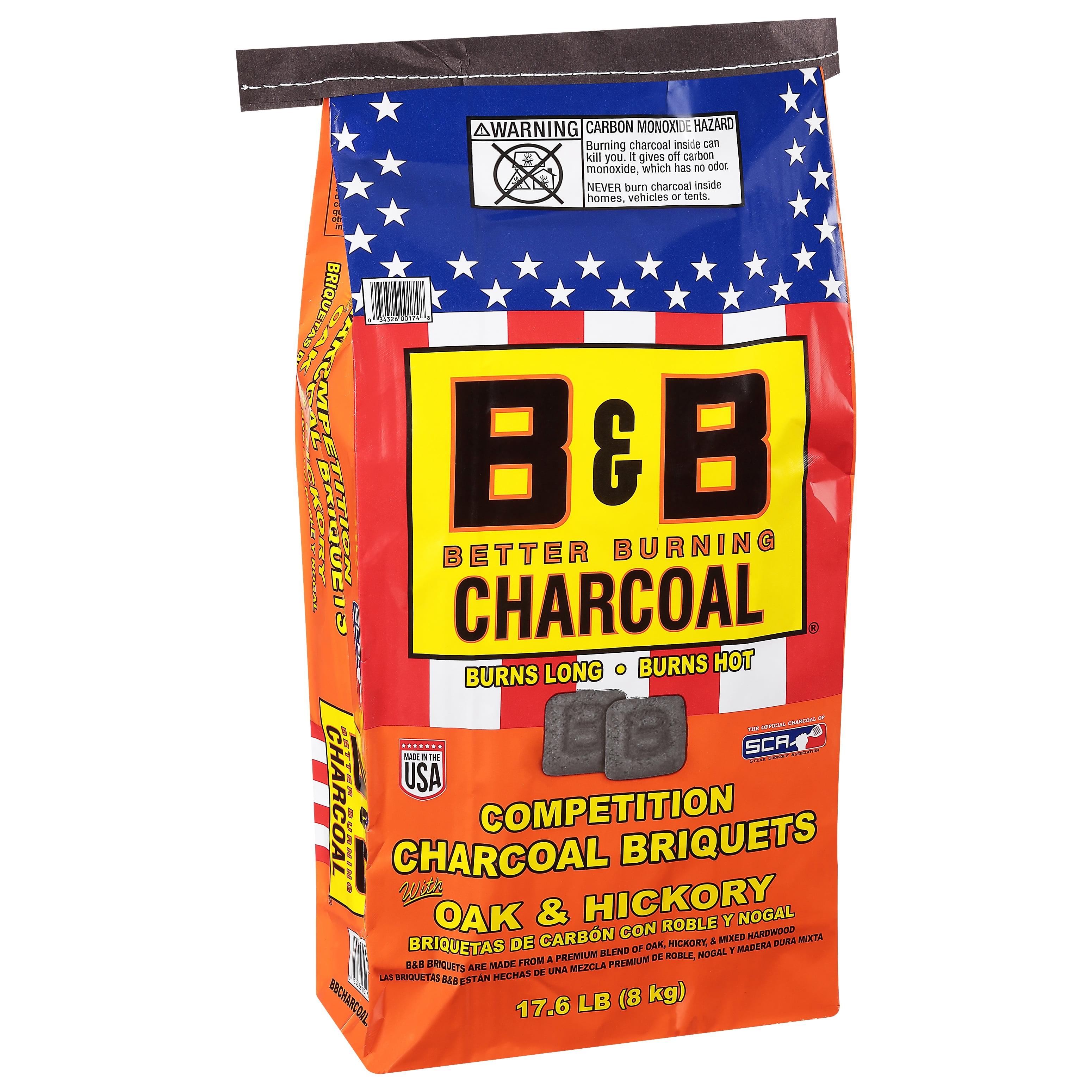 B&B Charcoal Competition Oak Charcoal Briquets 17.6 Pound