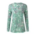 thumbnail image 4 of TAIAOJING Womens Summer Crewneck Tops Tops Spring New Fine Glitter Print Large Size Crewneck Long Sleeve, 4 of 7