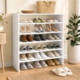 thumbnail image 2 of Costway 3 PCS Stackable Shoe Rack 31-Inch Horizontal Organizer 2-tier StorageShelf White, 2 of 9