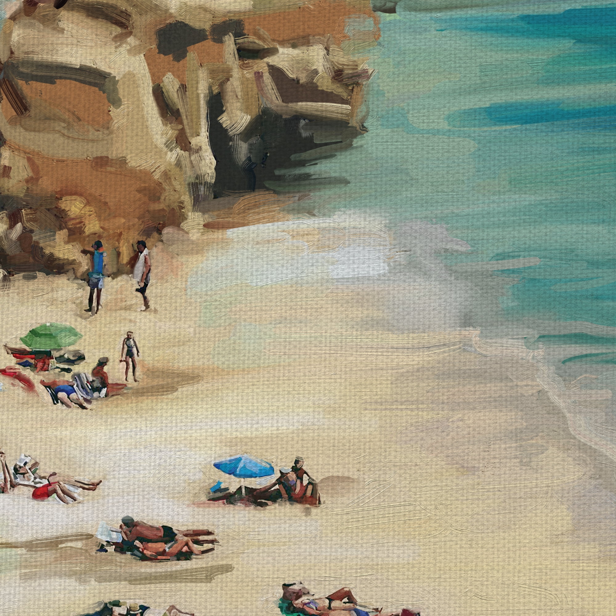 Masterpiece Art Gallery Best Kept Secret Beach View By Studio Arts Canvas Art Print 35" x 35"