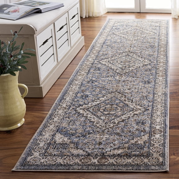 Safavieh Jasmine Martha Floral Runner Rug, Blue/Gray, 2'2" x 9'