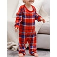 thumbnail image 5 of Christmas Family Pajamas Matching Set Letter Christmas Tree Print Long Sleeve Tops and Red Plaid Pants Sleepwear, 5 of 6