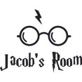 thumbnail image 1 of Harry Potter Icon Glasses Scar Customized Wall Decal - Custom Vinyl Wall Art - Personalized Name - Baby Girls Boys Kids Bedroom Wall Decal Room Decor Wall Stickers Decoration Size (20x40 inch), 1 of 1