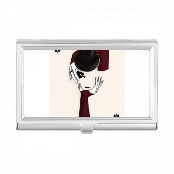 Spade J Playing Cards Pattern Business Card Holder Case Pocket Box Wallet