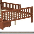 thumbnail image 3 of Full Size Wood Platform Bed with Guardrails on Both Sides and Two Storage Drawers, Walnut, 3 of 10