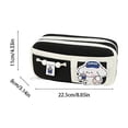 thumbnail image 4 of Under $1 Pencil Case, Cute Large Capacity Multi Pocket Polyester Pen Pouch with Elastic Strap, Portable Stationery Organizer for College Office by PALIFEUR, 4 of 6