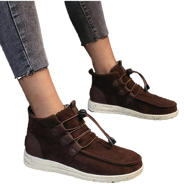 Espadrilles Sport pour Femmes à Lacets, Bout Rond, Rétro en Flocage, Couleur Unie, Décontractées