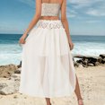 thumbnail image 4 of SONXAHE Crochet Waistband Maxi Skirt for Women Drawstring Tie Beach Midi Skirt, 4 of 6