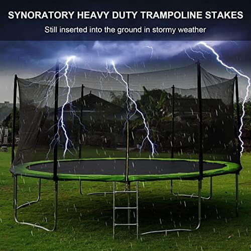 12inch Trampolines Wind Stakes Heavy Duty U Type Sharp Ends Safety Ground Anchor Galvanized Steel for Soccer Goals, Camping Tents and Huge Garden Decoration (u Stakes 6pcs)