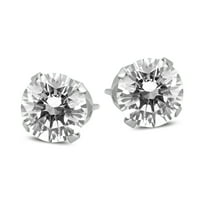 1 Carat Tw Round Solitaire Diamond Stud Earrings In 14k White Gold