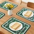 thumbnail image 2 of REGALWOVEN Set of 6 Leather Placemats for Kitchen Dining Table Decor and Protection Dark Green 15.7*11.8inch, 2 of 6