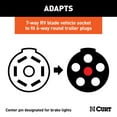thumbnail image 3 of CURT 57720 7-Way RV Blade Vehicle-Side to 6-Way Round Trailer Wiring Adapter with Backup Alarm, Center Pin Brake Lights, 3 of 5