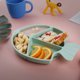 thumbnail image 2 of Plato con ventosa para bebés, platos divididos de silicona para niños, platos para niños pequeños Suministros de alimentación portátiles para la primera etapa, platos para niños pequeños Plato con ventosa para niños y utensilios Fish-Green Lake Blue Sailing Electrónica, 2 of 6