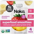 thumbnail image 3 of (3 pack) Noka Organic Superfood Smoothie Pouches, Plant Protein, Strawberry Banana, 4.22oz, 4 pack, 3 of 10