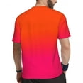 thumbnail image 3 of T Shirt For Men Bright Ombre Print Gym Neon Orange Pink Hip Hop Male Fun Tee Shirt Summer Short Slee, 3 of 7