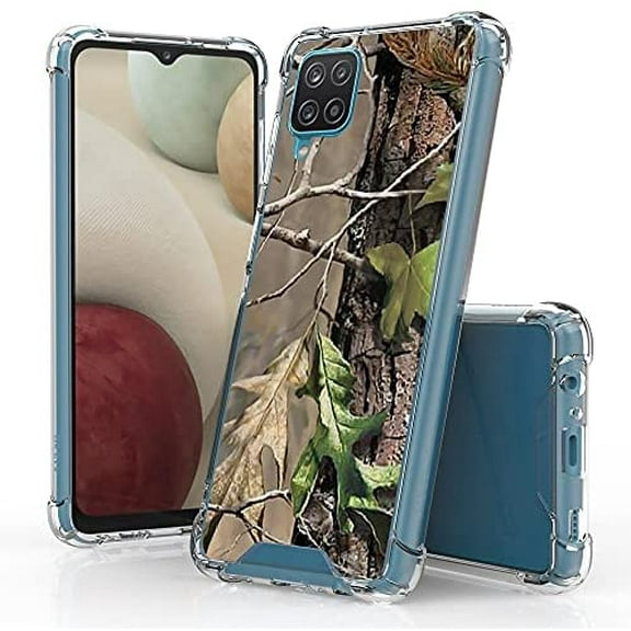 ANJ  Hybrid Slim [Scratch-Proof] Hard Back Cover Case w/Flexible Bumper Compatible with Samsung Galaxy A32 5G - Tree Camo