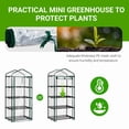 thumbnail image 4 of Alvantor 4 Tier Mini Greenhouse with PVC Cover, Roll-Up Zipper Door, Portable Indoor Outdoor Garden Plant Shelves, 27"x19"x62", 4 of 12