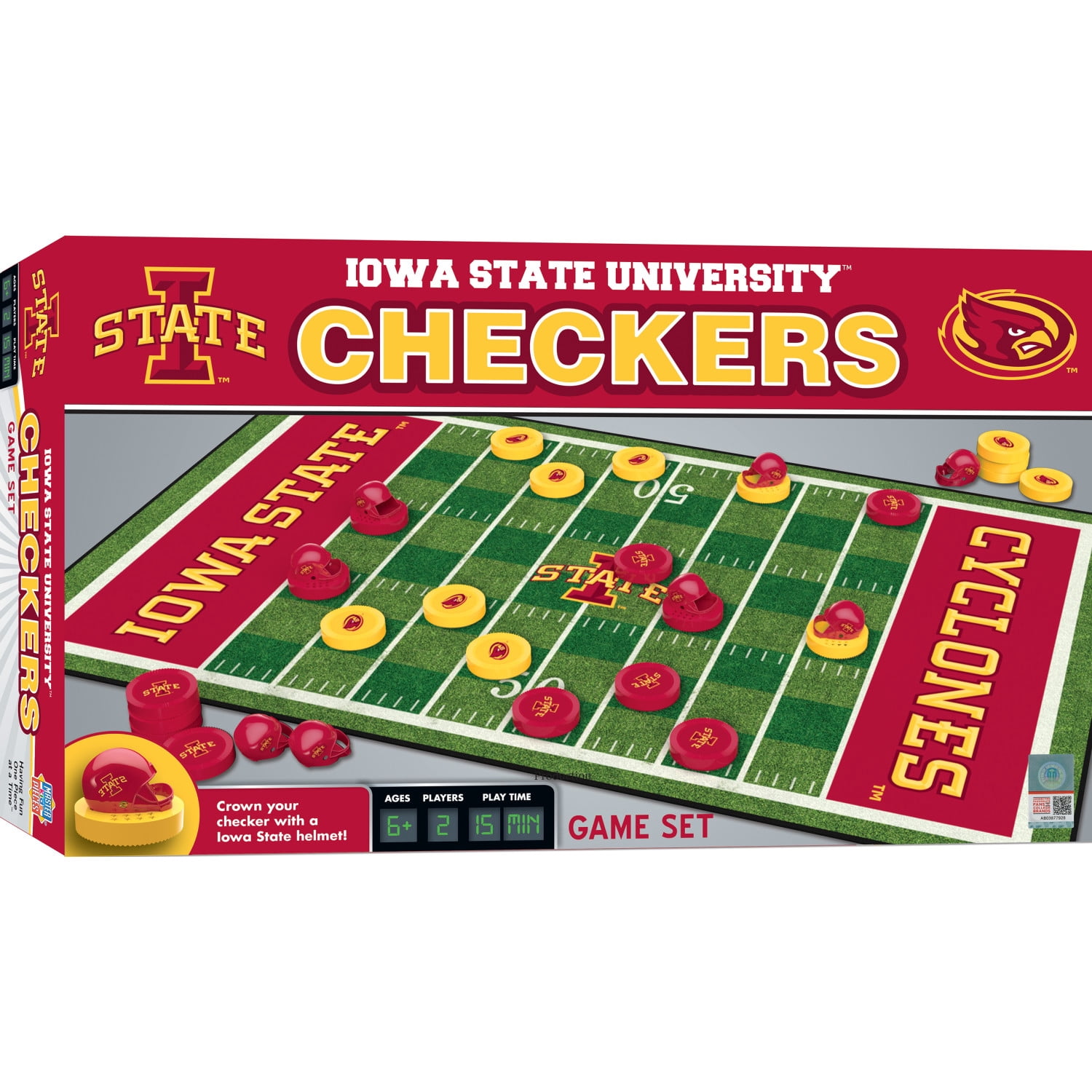 MasterPieces Officially licensed NCAA Iowa State Cyclones Checkers Board Game for Families and Kids ages 6 and Up