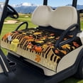 thumbnail image 3 of COEQINE Golf Cart Seat Towel Quilted Protective Cover with Carrying Handle, Universal Fit Autumn Decor, 4 Front Pockets, Fits for Most 2 Seats Club Car, Fall Piano Keyboard Maple Leaf, 3 of 8