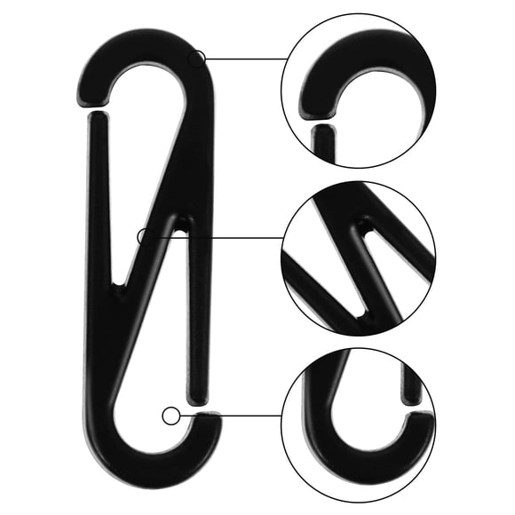 COOPHYA 100pcs Black S Shaped Hooks Durable Plastic for Everyday Tasks