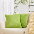 thumbnail image 1 of Deconovo Corduroy Fundas de cojines Juego de 4 – Machine Washable Home Decor for Sofa, Dormitorio | Bright Lime Green, 12x20 Inch, 1 of 4